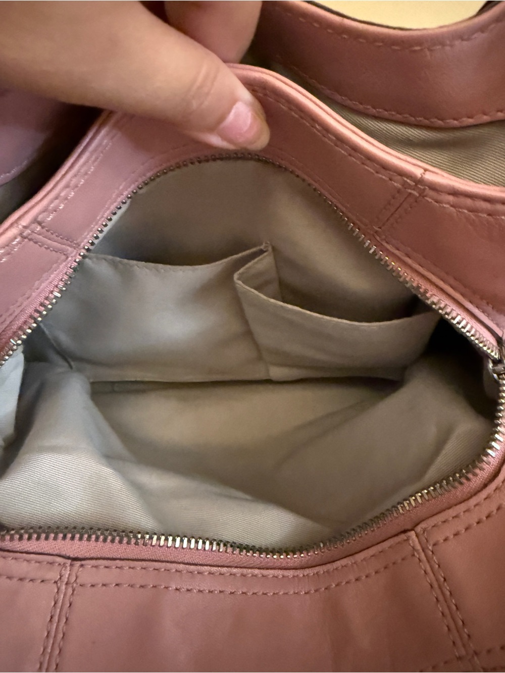 Coach Pink Leather Shoulder Hobo with Buckle Accent - Picture 6 of 7